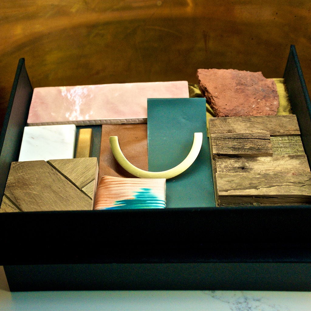 Sample box by Surrey interior design firm: Sadie Pizzey Interiors