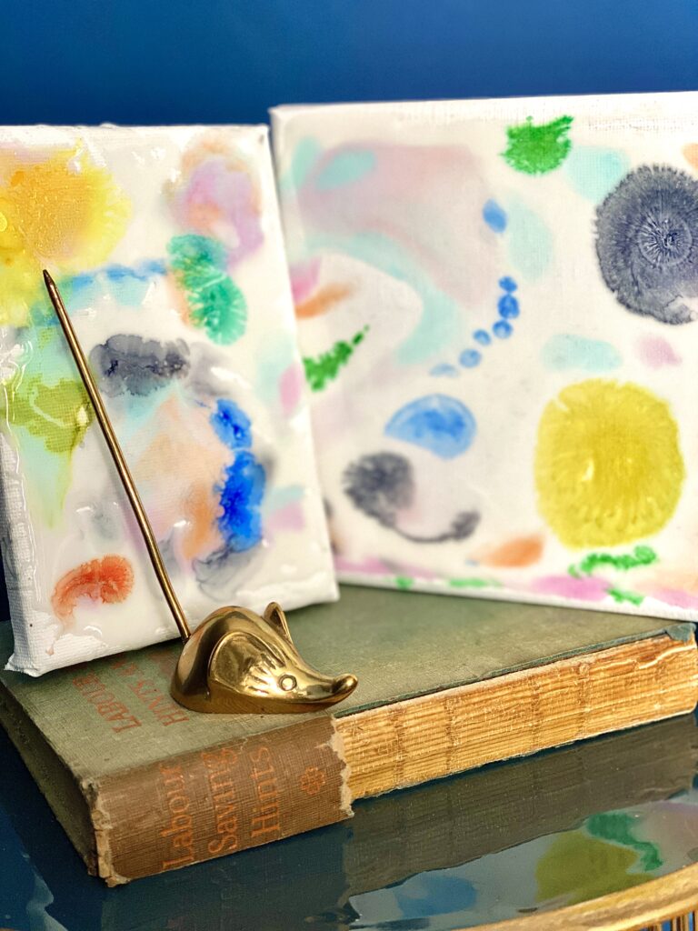 Bold and unique resin art. Home decor projects to make with the kids.