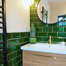 green bathroom tile